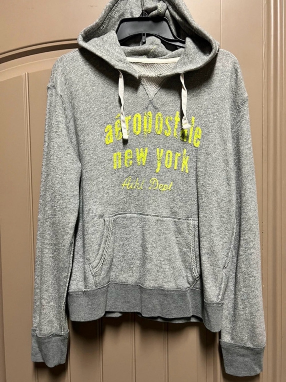 Y2K Aeropostale 87 Gray Hoodie New York Air Dept Graphic XL